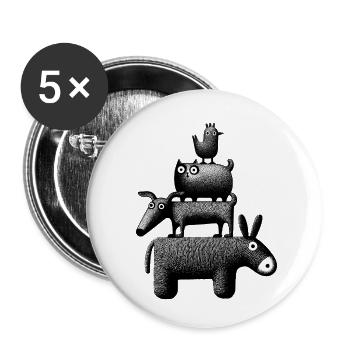 Musiciens de la ville « noirs » - Lot de 5 petits badges (25 mm) - blanc - Devant
