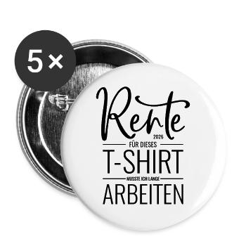 Rente 2026 - Buttons klein 25 mm (5er Pack) - Weiß - Vorne