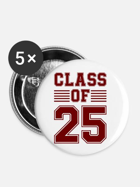 class of 25 - Buttons klein 25 mm (5er Pack) - Weiß