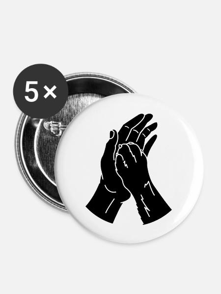 tierpfote hand - Buttons klein 25 mm (5er Pack) - Weiß