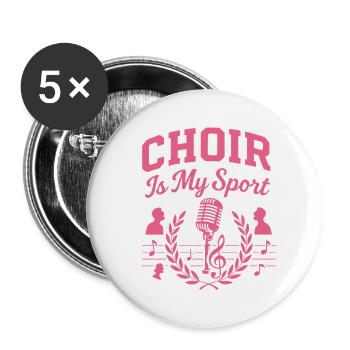 Chor ist mein Sport - Buttons klein 25 mm (5er Pack) - Weiß - Vorne