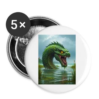 Taniwha, Māori water guardian from New Zealand - Buttons small 1''/25 mm (5-pack) - white - Front