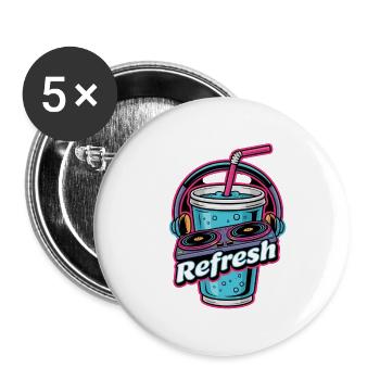 Refreshing DJ Beats for Music Lovers - Buttons small 1''/25 mm (5-pack) - white - Front