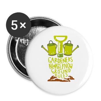 Gardeners Always Know The Ground Rules - Buttons small 1''/25 mm (5-pack) - white - Front