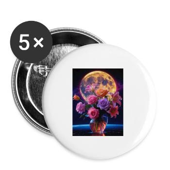 Himmlische Blüte bei Vollmond - Buttons klein 25 mm (5er Pack) - Weiß - Vorne