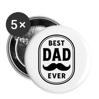 Bester Vater aller Zeiten - Buttons klein 25 mm (5er Pack) - Weiß - Vorne