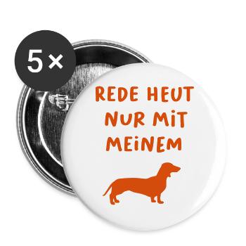 Dachshund Hunting Cool Sayings Mood Dog Hunter Woof - Buttons small 1''/25 mm (5-pack) - white - Front