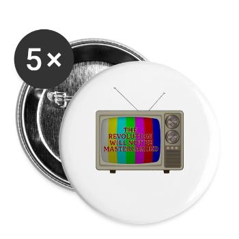Die Revolution wird nicht mit versehen - Buttons klein 25 mm (5er Pack) - Weiß - Vorne