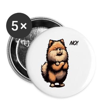 Pas de Spitz nain de Poméranie Spitz Nain Porte-Spitz - Lot de 5 petits badges (25 mm) - blanc - Devant