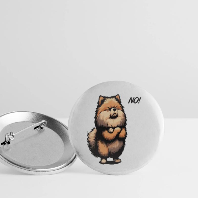 No Pomeranian Dwarf Spitz Dwarf Spitz Holder Spitz Buttons small 1''/25 mm (5-pack)