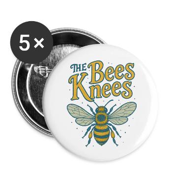 The Bee’s Knees – Vintage Cute Buzz - Buttons small 1''/25 mm (5-pack) - white - Front