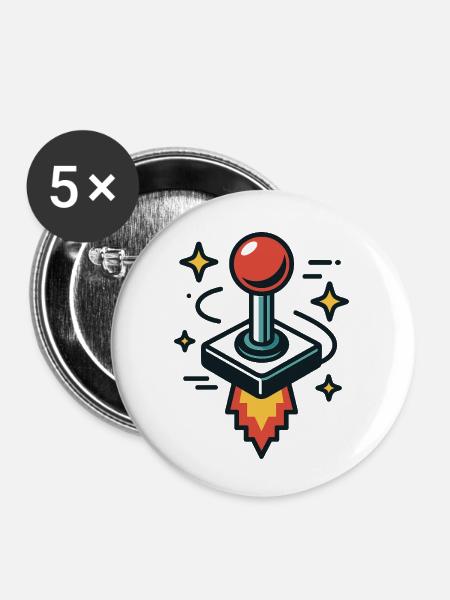 Joystick Rocket - Buttons klein 25 mm (5er Pack) - Weiß
