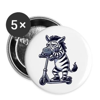 Lustiges Zebra Langeweile Genervt Cartoon Roller - Buttons klein 25 mm (5er Pack) - Weiß - Vorne