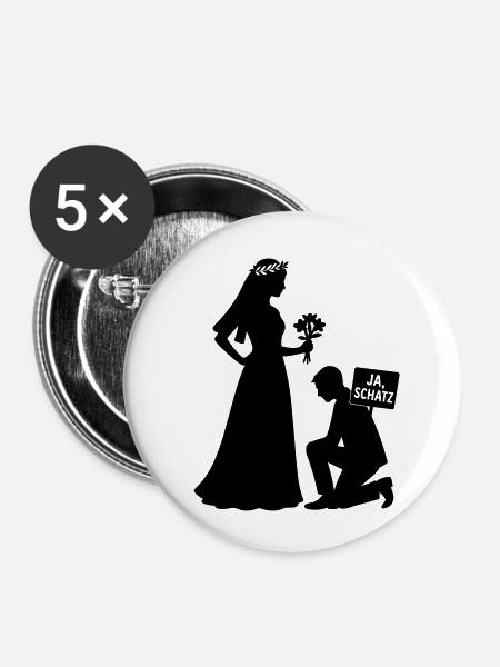 ehepaar - Buttons klein 25 mm (5er Pack) - Weiß
