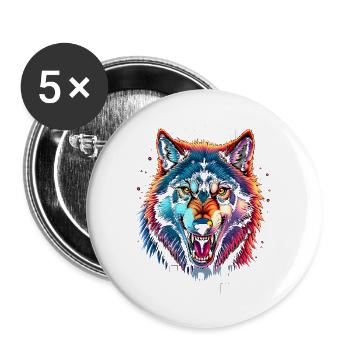 I am the Alpha Wolf - Buttons small 1''/25 mm (5-pack) - white - Front
