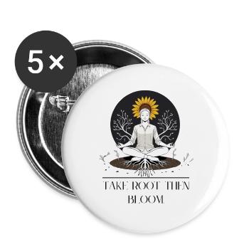 Wurzeln des Wachstums Meditativdesign - Buttons klein 25 mm (5er Pack) - Weiß - Vorne