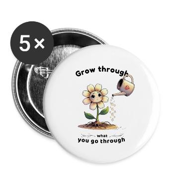 Selbstliebe wächst mit jeder Träne - Buttons klein 25 mm (5er Pack) - Weiß - Vorne