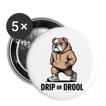 Bulldog Swagger - Buttons small 1''/25 mm (5-pack) - white - Front