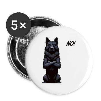 No Schwarzer Schäferhund Schäferhundbesitzer  - Buttons klein 25 mm (5er Pack) - Weiß - Vorne