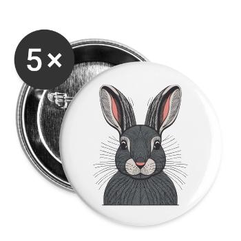 Hare - Buttons small 1''/25 mm (5-pack) - white - Front