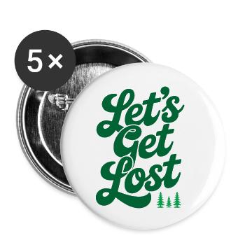 Abenteuer - Let's Get Lost - Buttons klein 25 mm (5er Pack) - Weiß - Vorne