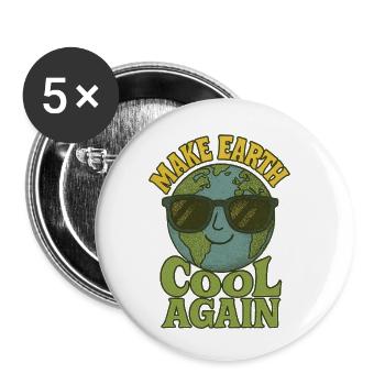 Rafraîchir la Terre à nouveau - Lot de 5 petits badges (25 mm) - blanc - Devant