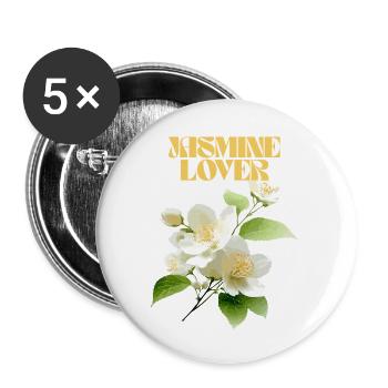 Elegant Jasmine Blossom Design - Buttons small 1''/25 mm (5-pack) - white - Front