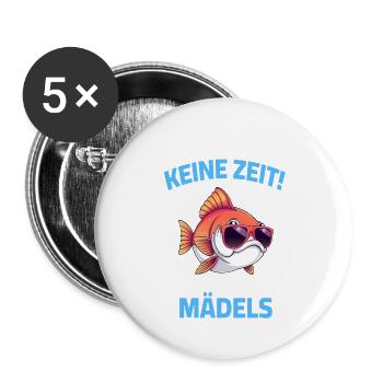 Pas le temps, je dois aller voir mes copines aquariophiles - Lot de 5 petits badges (25 mm) - blanc - Devant