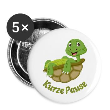 Cute Turtles Cartoon Print Break - Buttons small 1''/25 mm (5-pack) - white - Front