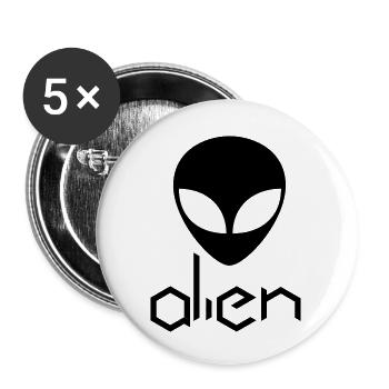 alien - Buttons klein 25 mm (5er Pack) - Weiß - Vorne