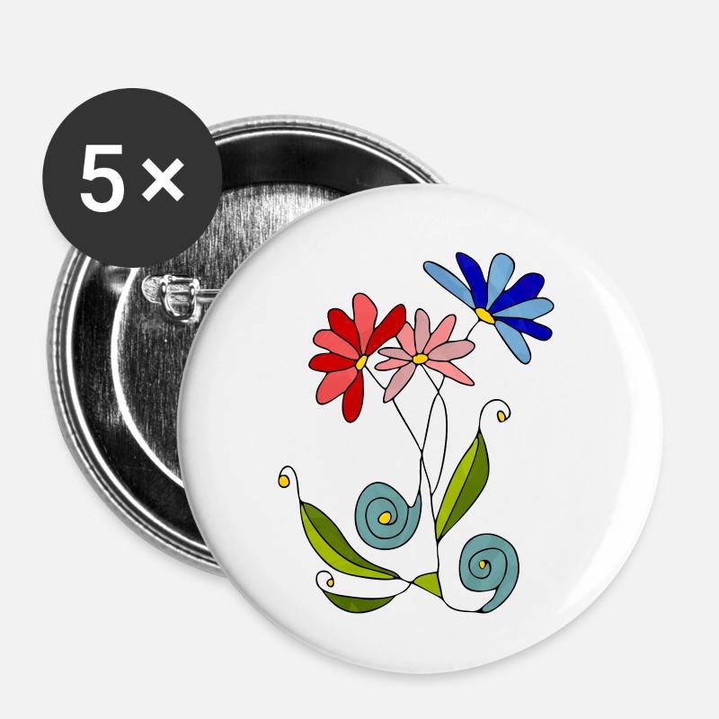 Flowers - Buttons small 1''/25 mm (5-pack) - white