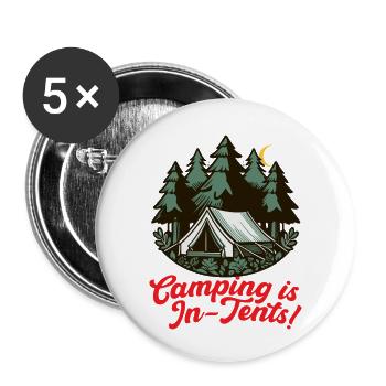 Übernachtungszelt Camping - Buttons klein 25 mm (5er Pack) - Weiß - Vorne