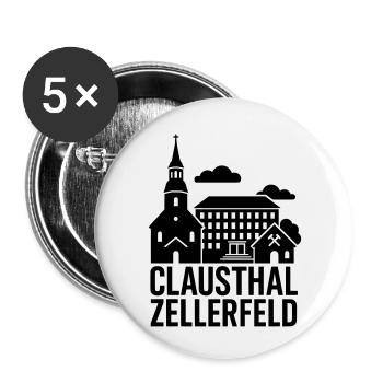 Clausthal Zellerfeld - Lot de 5 petits badges (25 mm) - blanc - Devant