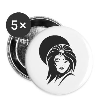 Frauengesicht_003 - Buttons klein 25 mm (5er Pack) - Weiß - Vorne