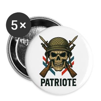 France - Patriot Military Helmet - Buttons small 1''/25 mm (5-pack) - white - Front