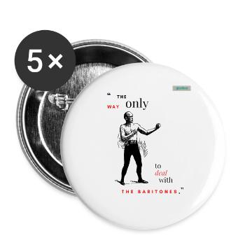 BARITONE PARODY Design 001 - Buttons klein 25 mm (5er Pack) - Weiß - Vorne