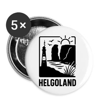 Helgoland Silhouette - Buttons klein 25 mm (5er Pack) - Weiß - Vorne