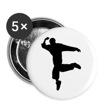 B-Boy Silhouette – Breakdance Move - Buttons klein 25 mm (5er Pack) - Weiß - Vorne