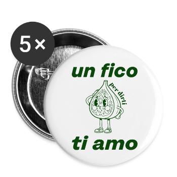 Feige Liebe Karikatur Grün - Buttons klein 25 mm (5er Pack) - Weiß - Vorne