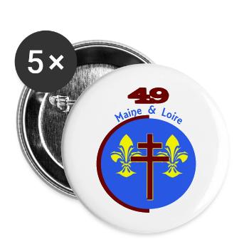 logo revisité du Maine et Loire 49 - Lot de 5 petits badges (25 mm) - blanc - Devant