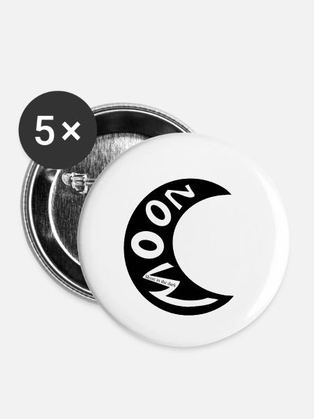 Moon - Buttons klein 25 mm (5er Pack) - Weiß