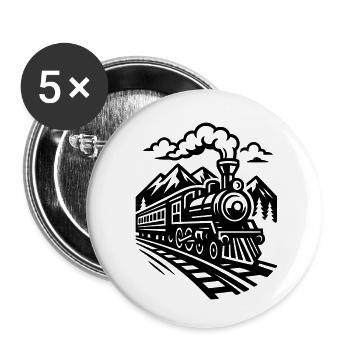 Locomotive - Lot de 5 petits badges (25 mm) - blanc - Devant