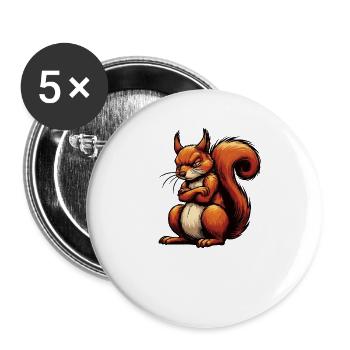 Talk to the Paw Eichhörnchen Eichhorn Nagetier - Buttons klein 25 mm (5er Pack) - Weiß - Vorne