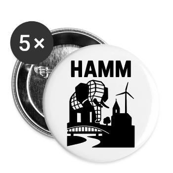 Hamm Westfalen Wahrzeichen - Buttons klein 25 mm (5er Pack) - Weiß - Vorne