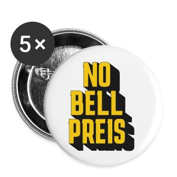 No Bell Preis - Buttons klein 25 mm (5er Pack) - Weiß - Vorne