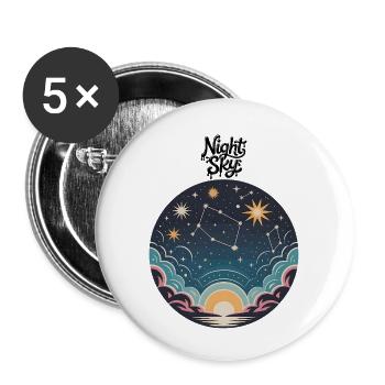 Night Sky - Buttons small 1''/25 mm (5-pack) - white - Front