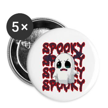 Halloween Spooky Ghost  - Buttons klein 25 mm (5er Pack) - Weiß - Vorne