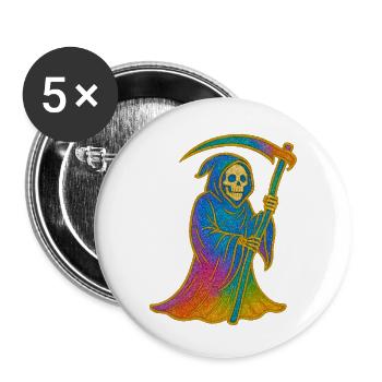 Rainbow Grim Reaper - Buttons small 1''/25 mm (5-pack) - white - Front
