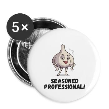 Garlic Lady - Confident Caricature - Buttons small 1''/25 mm (5-pack) - white - Front