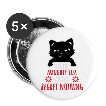 Sur la liste des vilains et ne regrette rien Böse Katze - Lot de 5 petits badges (25 mm) - blanc - Devant